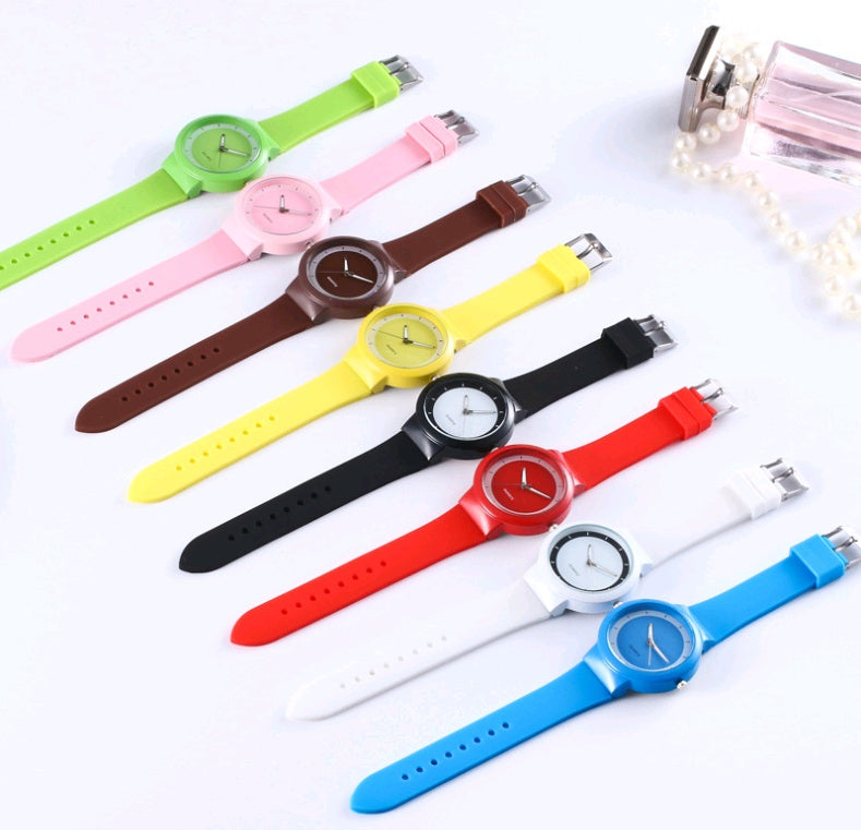 Silicone strap watch fashion candy color