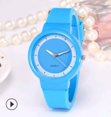 Silicone strap watch fashion candy color
