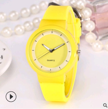 Silicone strap watch fashion candy color