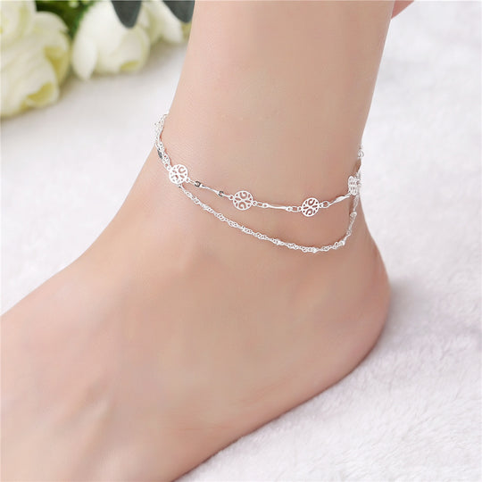 Hol enkelband Clip Bead Silwer Juweliersware