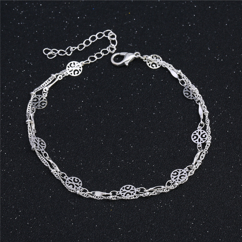Hol enkelband Clip Bead Silwer Juweliersware