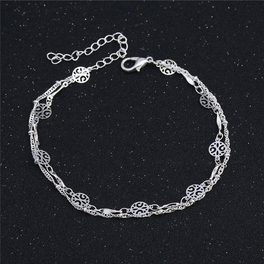 Hol enkelband Clip Bead Silwer Juweliersware
