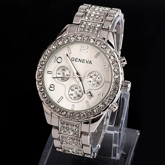 Geneva diamond calendar watch women fashion
