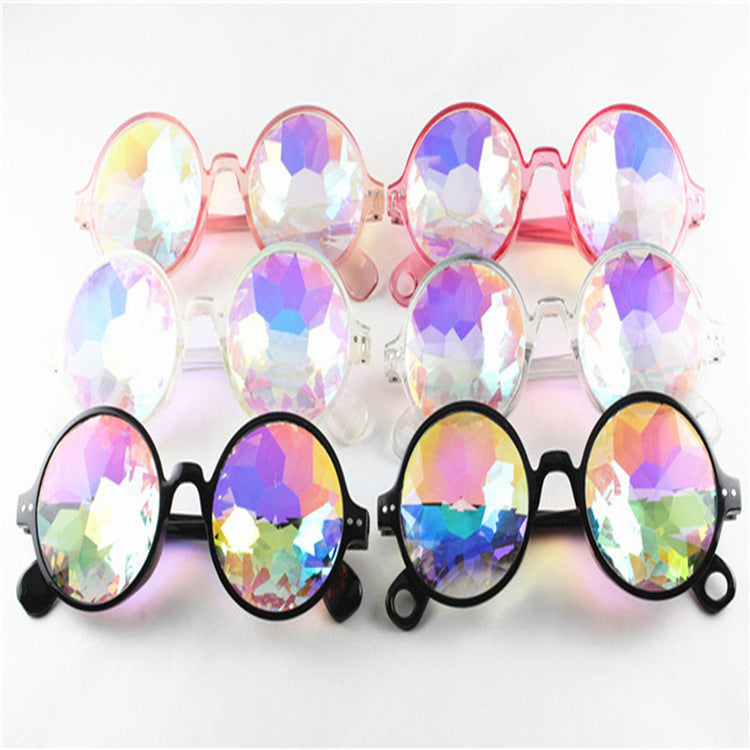 Kaleidoscope Concert Sunglass Rainbow Edged Mosaic Glasses Summer