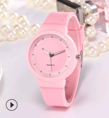 Silicone strap watch fashion candy color
