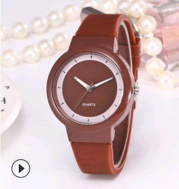 Silicone strap watch fashion candy color