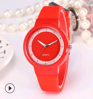 Silicone strap watch fashion candy color